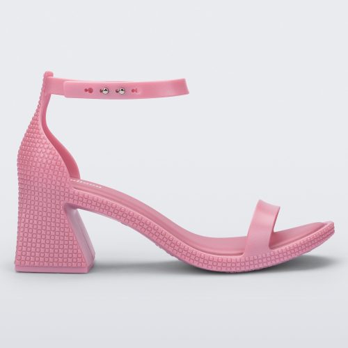 Side view of a metallic pink Lux Heel