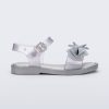 Side view of a  pearly silver Mar Sweet kids sandal