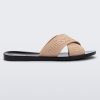 Side view of a beige M Lover adult slide with black sole