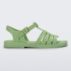 Side view of a matte green Possession Fresh fisherman style sandal with open toe