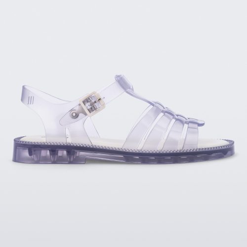 Side view of a clear Possession Fresh fisherman style sandal with open toe