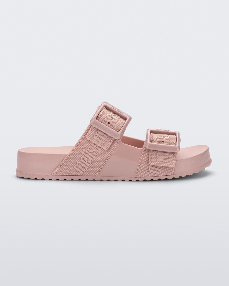 Side view of a pink Cozy M Love adult slide