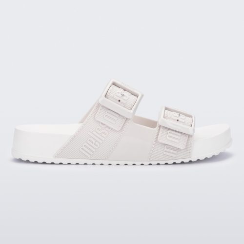 Side view of a white Cozy M Love adult slide