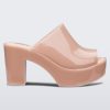 Side view of a pink Melissa Mule platform heel.