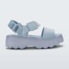 Side view of a light blue Melissa Kick Off platform sandal with a front and ankle strap