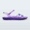 Side view of a lilac Melissa Real Jelly Sandal with two front straps and an ankle strap.