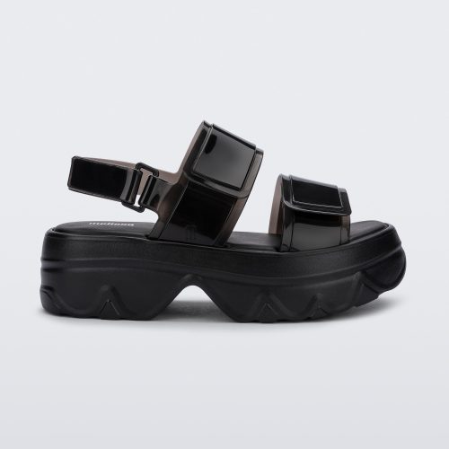 Side view of black Melissa Brave Platform sandal.