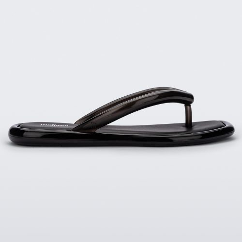 Side view of black Melissa Airbubble Flip Flop.