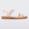 Side view of a beige/yellow Melissa Mar Sandal with two straps.