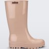 Side view of a beige Melissa Welly boot.