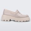 Side view of a Melissa Royal platform loafer in Beige