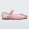 Side view of a glitter pink Sophie flat.