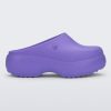 Side view of a purple Free Clog Platform.