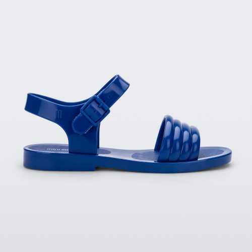 Side view of a blue Mar Wave kids sandals.