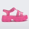 Side view of a pink Ella women's platform sandal.