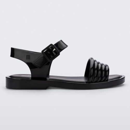 Side view of a black Mar Wave women's sandal.