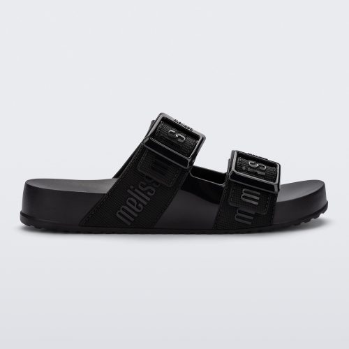 Side view of a black Cozy M Love adult slide