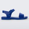 Side view of a blue Mar Wave women's sandal.