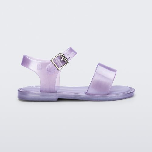 Side view of a pearly lilac baby Mar Sandal