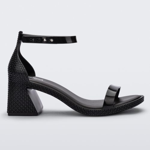 Side view of a metallic black Lux Heel