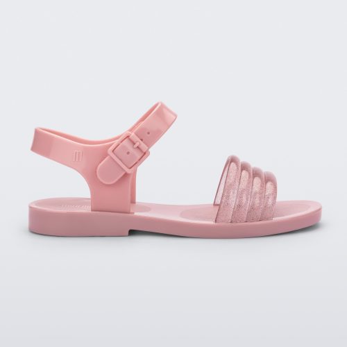 Side view of a pink Mar Wave kids sandal.