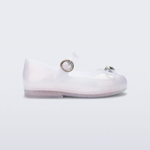 Side view of a pearly clear baby Sweet Love flat