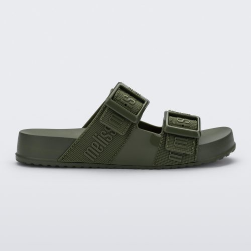 Side view of a green Cozy M Love adult slide