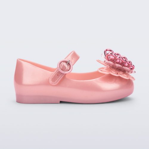 Side view of a pink Sweet Love Butterfly baby flat