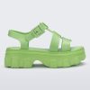 Side view of a green Ella women's platform sandal.