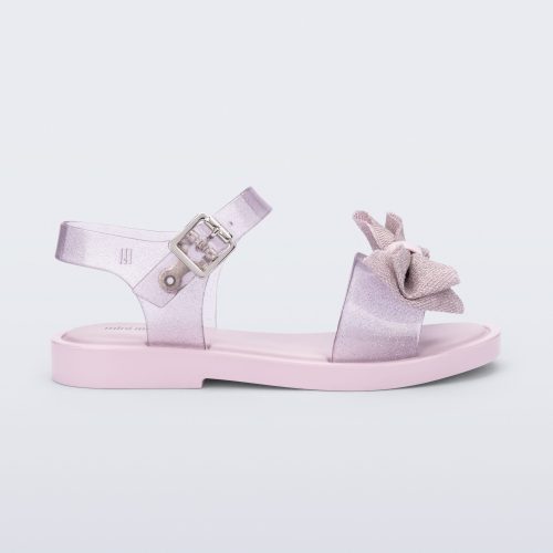 Side view of a  pink Mar Sweet kids sandal