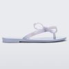 Side view of a Lilac/Blue Pearl Mini Melissa Harmonic Sweet flip flop.