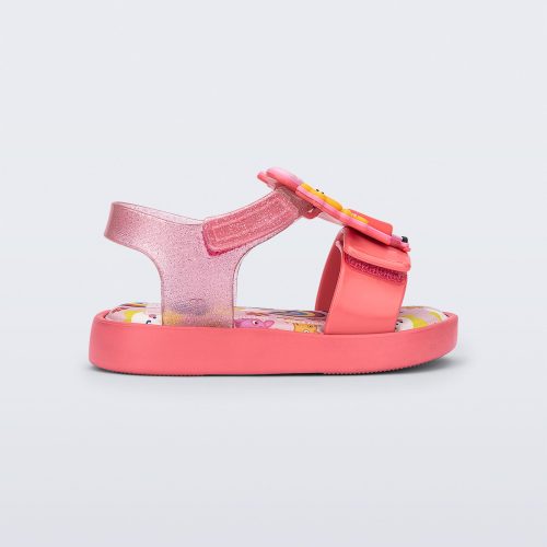 Side view of a green Jump + Peppa Pig baby sandal