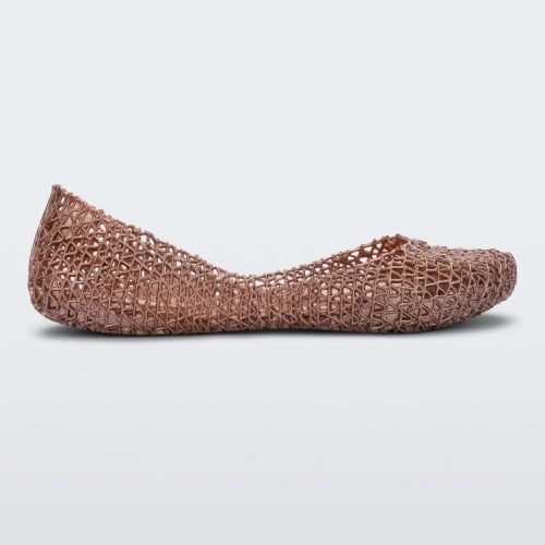 A side view of pink Melissa Campana ballet flats.