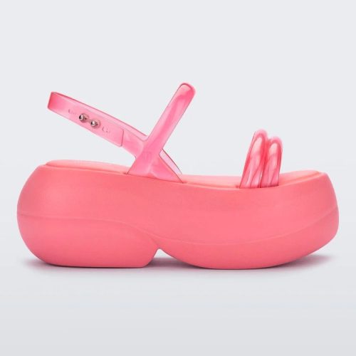 Side view of pink Melissa Airbubble Platform sandal