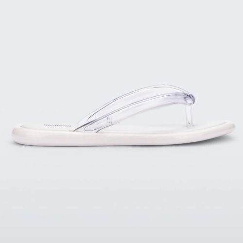 Side view of white Melissa Airbubble Flip Flop.